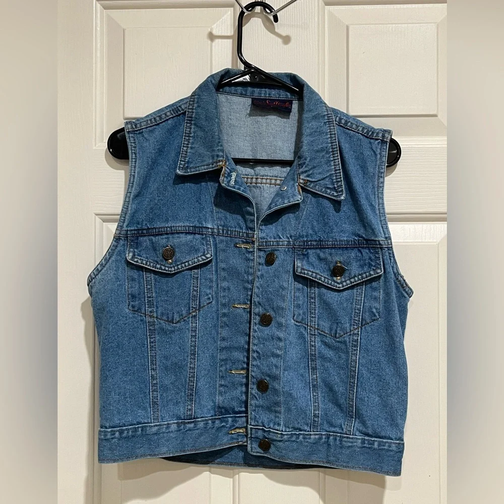 GIORGIO SANT ANGELO VINTAGE Classic Blue Denim Vest WOMEN SIZE M